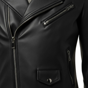 Veste d'hiver rétro Nouvelle arrivée Logo personnalisé moderne ODM Cuir végétalien durable Veste de moto pour femme Surdimensionnée Noir Peau d'agneau Femme - Product Image 6