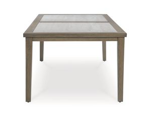 Conjunto de Mesa de Comedor Rectangular de Mimbre Moderno y Resistente con Cómodas Sillas de Jardín para Uso en Exteriores de Villas, Hogares y Restaurantes - Product Image 2