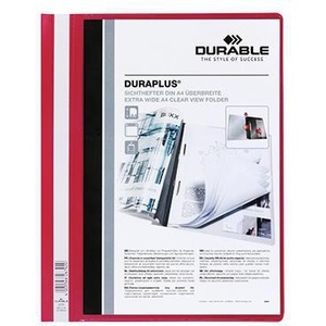 แฟ้มพีวีซีสีแดง DURAPLUS DIN A4 ขนาดกว้างพิเศษ ทนทาน เหมาะสำหรับปกหนังสือ - Product Image 1