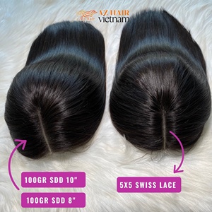 Perruques vietnamiennes sans colle, couleur naturelle, 100% cheveux humains, extensions de cheveux lisses, sans nœuds, sans perte de cheveux - Product Image 2