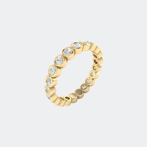 Anillo de Eternidad con Diamantes Redondos de 1.35CTW, Oro de 14k, Cultivados en Laboratorio, Color D, VVS, Engaste de Bisel, Banda Flotante para Mujer, Apilable - Product Image 3