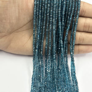 ลูกปัดโทแพซลอนดอนบลูธรรมชาติขนาด 4 มม. ทรงรอนเดลเหลี่ยมเพชรพลอย ประกายสวยงาม ลูกปัดพลอยโทแพซสำหรับทำสร้อยคอ งานแฮนด์เมด ดีไซน์สวยงาม ขายดี - Product Image 5