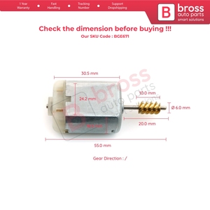 Actuador de Cierre Centralizado de Puerta BGE671, Motor FC280 con Eje de 20 mm para - Product Image 6