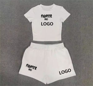 Ensembles décontractés 2 pièces de haute qualité pour femmes sweat à capuche court col en V survêtement short de sport ensembles courts sweat à capuche court col en V de haute qualité pour femmes - Product Image 1