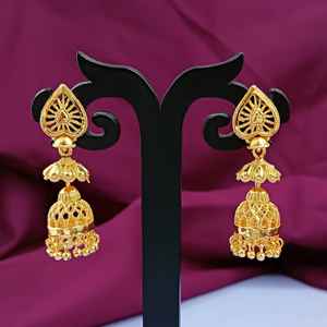 เครื่องประดับอินเดียแบบดั้งเดิมเครื่องประดับชุบทอง Filigree ใหญ่ Chandbali ชั้นห้อยเจ้าสาวงานแต่งงานต่างหูชุดสําหรับสตรี - Product Image 2