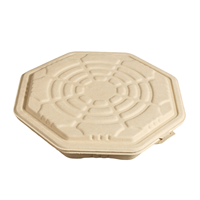 Contenants à pizza octogonaux en bagasse compostables et écologiques, résistants et anti-graisse, pour la livraison de repas en restaurant