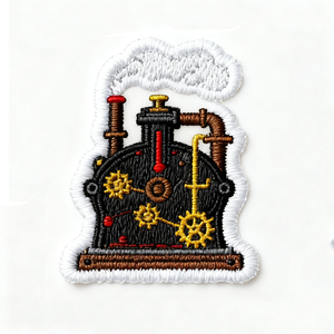 Custom Embroidery Patches for Uniforms-Steam Locomotive Train Engine Design Alphabet Eco-Friendly Chenille <b>Iron</b> Backing Retro - Product Image 5