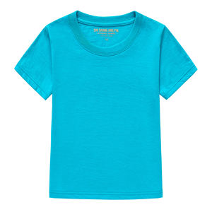 Buena calidad niños 100% algodón suave cuello redondo manga corta más tamaño 200 gramos liso niños camiseta para hombres - Product Image 5