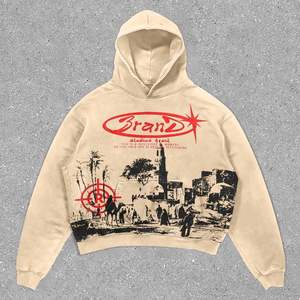 2025 Sudadera con capucha de gran tamaño de alta calidad para hombre, sudaderas con capucha con estampado de logotipo personalizado, sudaderas con capucha transpirables de algodón 100% - Product Image 4