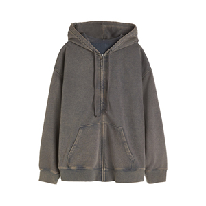 Sweat à capuche vintage lavé à la pierre acide pour hommes sweats à capuche zippés avec fermeture éclair vêtements streetwear personnalisés américains sweats à capuche avec fermeture éclair - Product Image 1