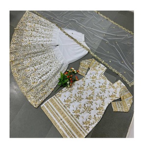 Ropa étnica india Nuevo diseñador Ropa de fiesta Look Bordado Sharara Salwar Suit/ Palazzo Suit Collection - Product Image 1