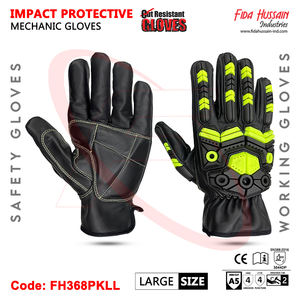 Gants de mécanicien personnalisés de haute qualité Gants de protection contre les chocs en cuir pour une utilisation en extérieur Vente en gros du Pakistan - Product Image 3