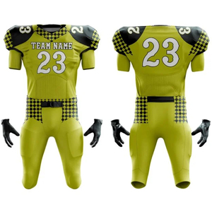 Conjunto de uniforme y pantalón de fútbol americano hecho a medida al por mayor de la mejor calidad 100% poliéster Spandex 7V7 bandera ropa de fútbol americano - Product Image 2