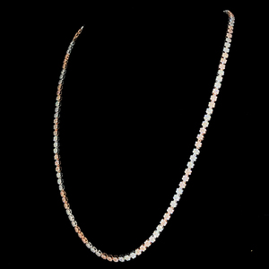 Elegante collar de tenis de diamantes de dos tonos con piedras de corte redondo diseño clásico collar de moda de lujo para boda y fiesta - Product Image 2