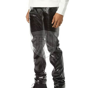 Pantalon en cuir décontracté pour hommes de haute qualité Logo personnalisé léger Design taille moyenne Dernier service OEM Vente en gros de modèles droits - Product Image 6