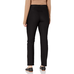 กางเกงผ้ายืดเข้ารูปเอวสูงสีดำสำหรับผู้หญิงกางเกงทำงานสำนักงานลำลองขาตรงกางเกงใส่สบาย - Product Image 4