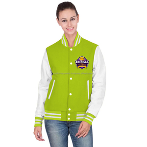 Veste universitaire matelassée en coton pour femme, légère, respirante, style streetwear, avec broderie personnalisée et finition teinte - Product Image 1