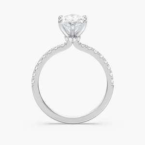 Anillo de Compromiso con Diamante Cultivado en Laboratorio, Corte Marquesa, 1.20 CTW, Certificado IGI, Oro Sólido de 14K - Product Image 2