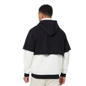 OEM 500 GSM Heavyweight Double Couche Hoodies Personnalisé Noir Et Blanc Zipper Hommes Hoodie Streetwear Y2k Zip Up Hoodies - Product Image 3