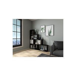 Scala Modern Design Chipboard 6-Shelf <b>Black</b> <b>Bookcase</b> Ladder Shelf Multipurpose Home Furniture Living Room Handcrafted Turkish - Product Image 1