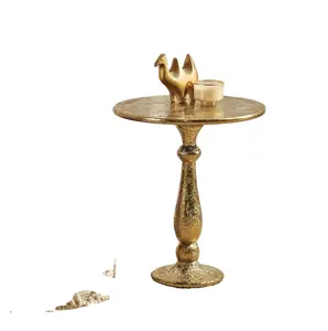 가정 장식 센터 테이블 세련되고 창조적 인 사이드 테이블 황동 도금 금 마무리 멋진 테이블 생활 R