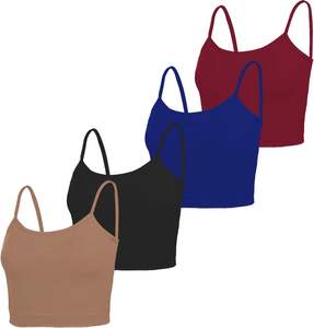 Camisola Corta para Mujer, Sin Mangas, Transpirable, de Secado Rápido, Delgada, de Algodón y Elastano, Ajustada, para Oficina - Product Image 1