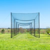Grand espace 40ft 60ft Cage de frappe de baseball Softball Assemblage facile Cadre en fer trapézoïdal avec équipement d'entraînement Filet de baseball