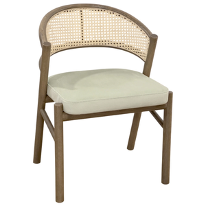 Chaise de salle à manger en rotin classique moderne en bois avec coussin doux pour la cuisine, le restaurant, l'hôtel ou le salon - Product Image 1