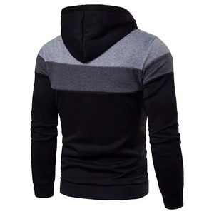 Sudadera con capucha y cremallera para hombre, con bloques de color, corte ajustado, informal, de punto, para otoño - Product Image 2