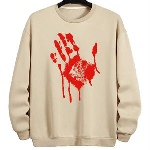 Venta al por mayor 100% sudaderas con capucha de algodón para los hombres de alta calidad transpirable sudaderas de secado rápido con estampado a mano de invierno Oem sin capucha - Product Image 1