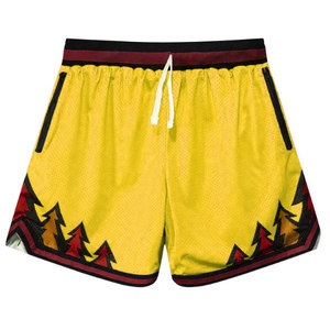 Pantalones cortos de baloncesto de malla transpirable con estampado personalizado con bolsillos para ropa deportiva - Product Image 3
