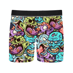 À la mode drôle dessin animé impression personnalisé hommes slips sous-vêtements 100% coton Boxer - Product Image 4