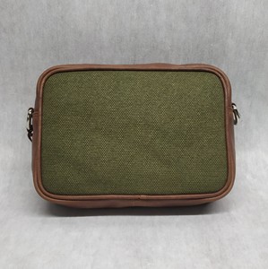 Recycled Organic Weaved Canvas Leather Single Shoulder Messenger <b>Toiletry</b> <b>Bag</b> DOPP Accessory Vintage Factory Bulk Orders Rivet - Product Image 2