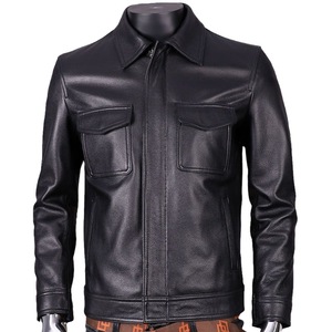 Veste d'hiver en cuir matelassé pour hommes, fermeture à glissière, coupe ajustée, style coréen, veste en cuir artificiel avec veste High Street pour hommes - Product Image 6