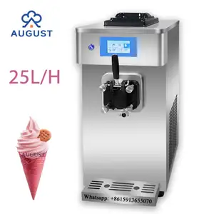 Commercial Snack Machine Vertical Soft Ice Cream Making with Wheels Three Outlet Ice Cream Machine