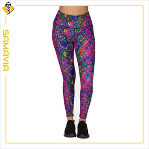 SAMAVIA <b>Women's</b> Active High-Waist Compression <b>Leggings</b> Yoga Pants for Gym Workouts Running Sports Fitness leopard skin Waist - Product Image 5