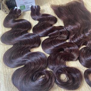 Mèches de cheveux humains 2022 humains, qualité supérieure, Body Wave, avec Lace Closure, cheveux crus péruviens - Product Image 2