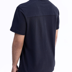 Personnalisable 100% respirant anti-rétrécissement écologique imprimé hommes été décontracté piqué coton popeline chemise couleur noire - Product Image 4