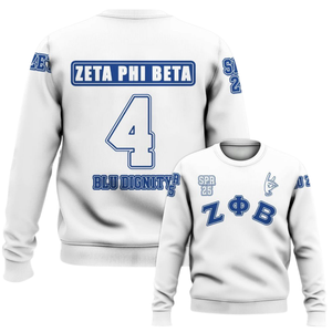 Zeta Phi Beta Crewneck Sweatshirt <b>Women</b> 1920 <b>Blue</b> Greek Sorority Embroidered Apparel - Product Image 6