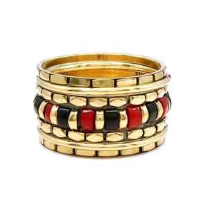 Brazaletes de latón esmaltados en naranja Boho Chic, joyería de aleación de estilo bohemio para ocasiones especiales, regalos para fiestas de aniversario de compromiso - Product Image 2