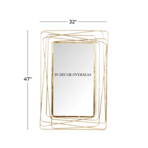 Vente chaude de haute qualité plaqué or de qualité supérieure en métal élégant fantaisie concepteur encadré forme ovale miroir mural au prix le plus bas - Product Image 6