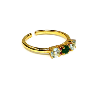 Customized Fashion Jewelry Sterling Silver 925 Gold Plated Bezel Setting Multi Gemstones Women's <b>Rings</b> Handmade Trendy Party - Product Image 2