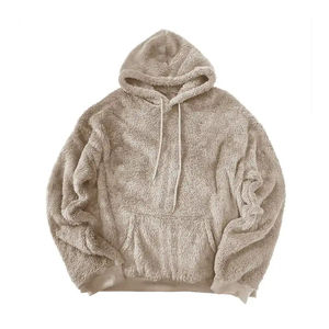 Customized <b>Sherpa</b> Fluffy Fleece Hoodie Sweatshirts Heavyweight Thick Fur Pullover Hoodies for Men and Women - Product Image 5