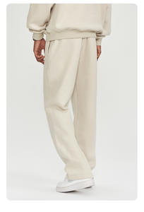 Pantalons de survêtement en molleton décontractés en toile délavée, coupe ample, pour hommes, pantalons de jogging, pantalons à jambes larges, pour hommes et femmes, 350 g, printemps automne - Product Image 4