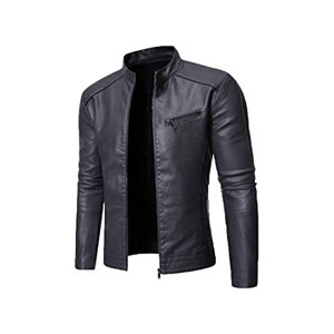 Chaquetas de cuero para hombre, moda de otoño, Color sólido, Popular, Simple, informal, 2022 - Product Image 5