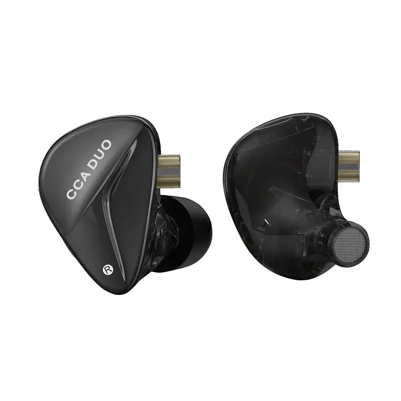 CCA DUO Auriculares con cable In Ear Monitor Auriculares Ergonómicos 2PIN In Ear Auriculares de metal Cancelación de ruido Enchufe de 3,5mm