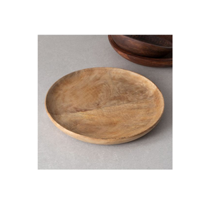 Placa de cargador de madera hecha a mano a granel al por mayor, placa de cargador de servicio de comida de forma redonda Natural, placa de cargador hecha a mano personalizada - Product Image 4