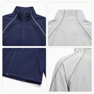 <b>Women's</b> Lightweight 100% Nylon Zip-Up Breathable Wind Resistant Athleisure <b>Jacket</b> with Full-Length Turn-down Collar Side Pockets - Product Image 4