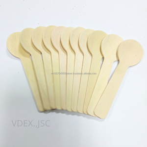 Ustensiles cuillères en bois de taille 105mm pour la cuisine, pour le service au restaurant, bord poli, surface lisse - Product Image 1