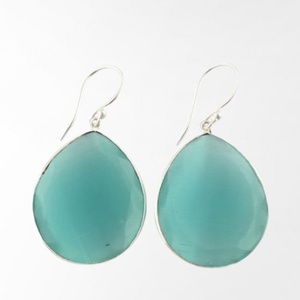 925 Sterling Silver Monalisa Đá Móc Bông Tai 18K Mạ Vàng Cho Phụ Nữ Và Cô Gái Dễ Thương Eaaring - Product Image 2